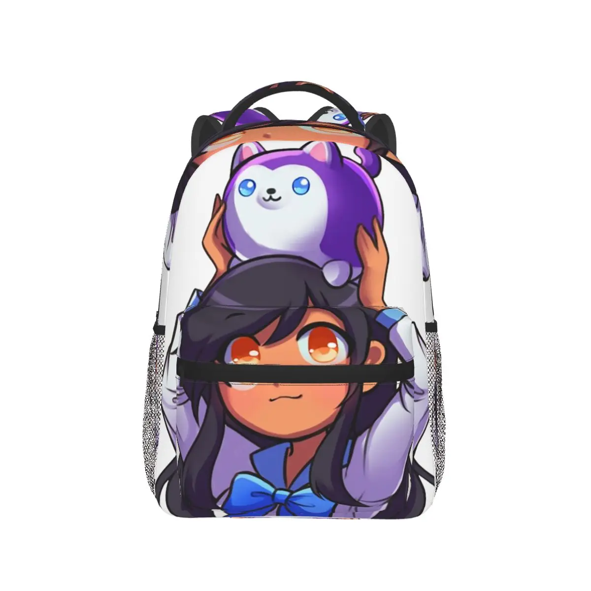 Aphmau-男の子と女の子のための漫画の旅行リュックサック、学校のバックパック、学生のブックバッグ、ショルダーバッグ、大容量