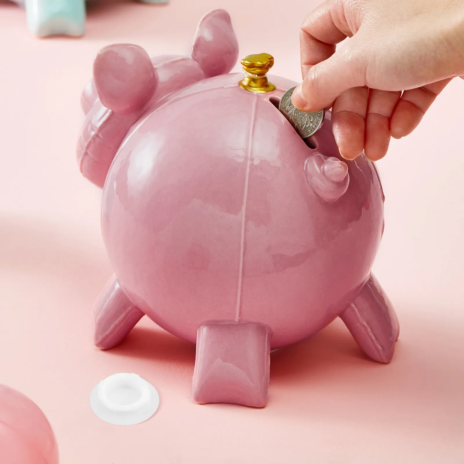 20Pcs Piggy Bank Bottom Plug Silicone Stopper Round Snap Sealing Replacement Smooth Flexible Money Saving Box Hole Cover