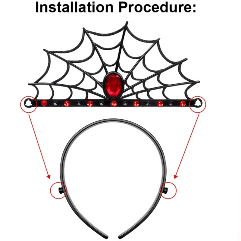 Женская диадема «паук-королева», черная диадема «паук-королева», Тиары-короны для Хэллоуина