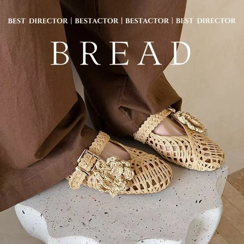 2026 new spring summer women sandals natural leather 22-25cm knitting materials+sheepskin+pigskin buckle mary janes women shoes