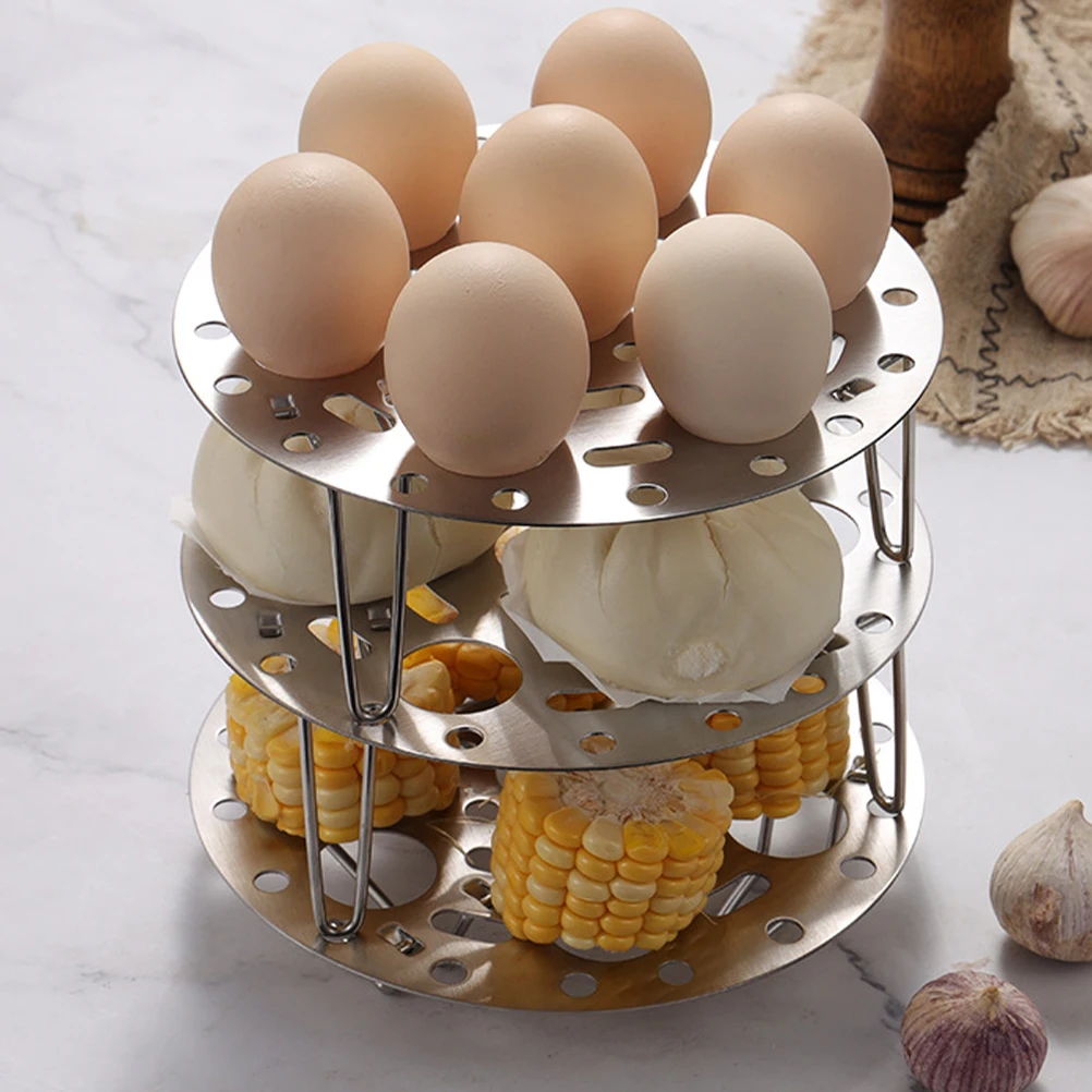 

Stainless Steel Steaming Rack Foldable Round Steam Tray Kitchen Steamer Insert for Vegetable Fish Tamales Crab Food