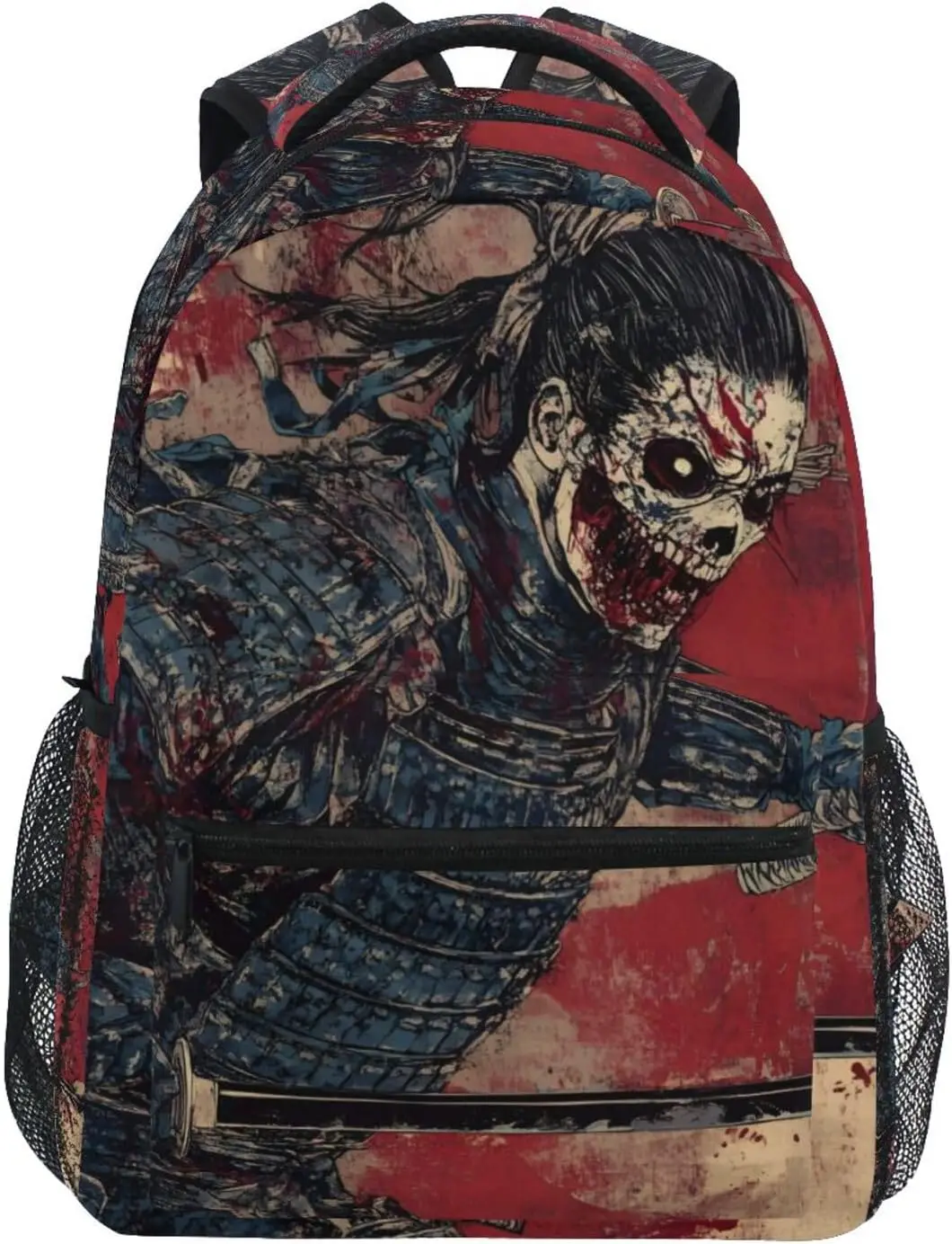 

Винтажный детский школьный рюкзак «Скелет самурай» для девочек и мальчиков, походные рюкзаки для книг, небольшой размер