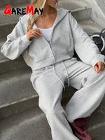 Magnifiques ensembles de survêtements pour femmes avec fermeture éclair et capuche, pantalon rose, ensemble deux pièces, pantalon bleu classique, tenue de sport pour le printemps 5