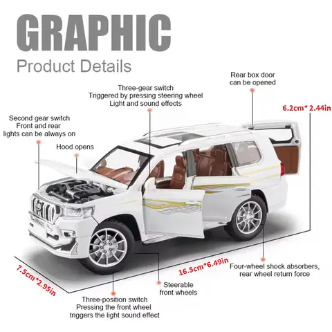 10 best sales Toyota Land Cruiser leksaksbilar - №2