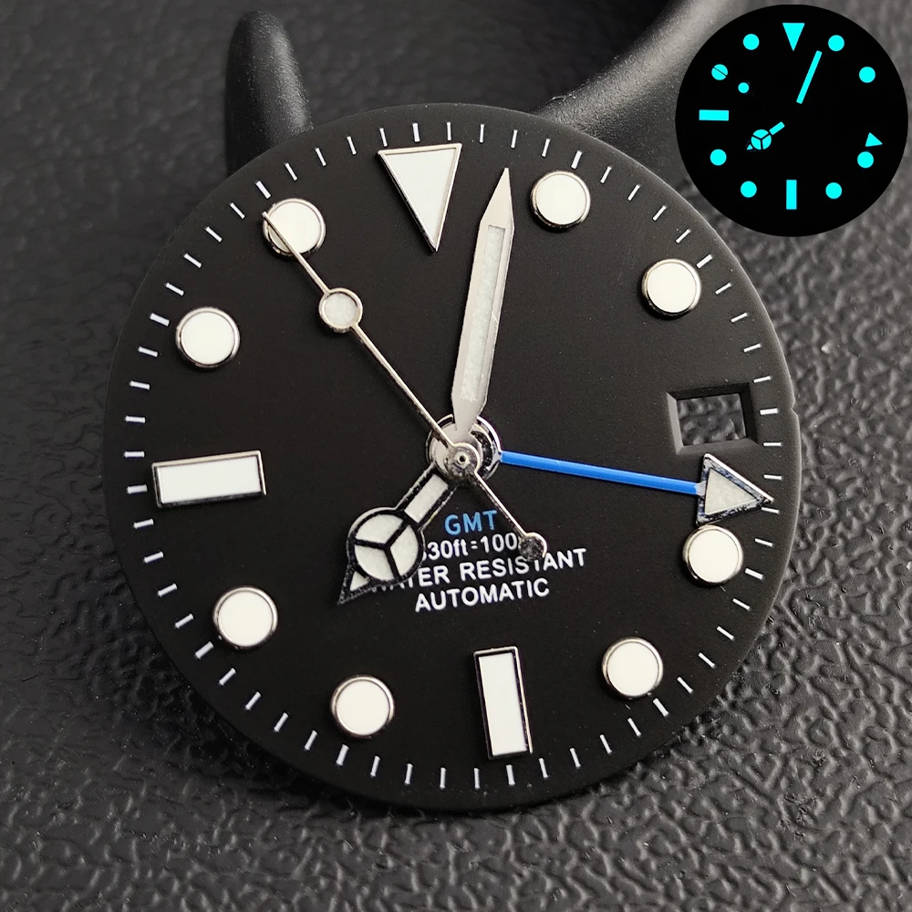 NH35/NH36 무브먼트 액세서리에 적합한 28.5MM 다이얼 단일 달력 시계 다이얼 빛나는 시계 부품 시계 손 멸균 다이얼