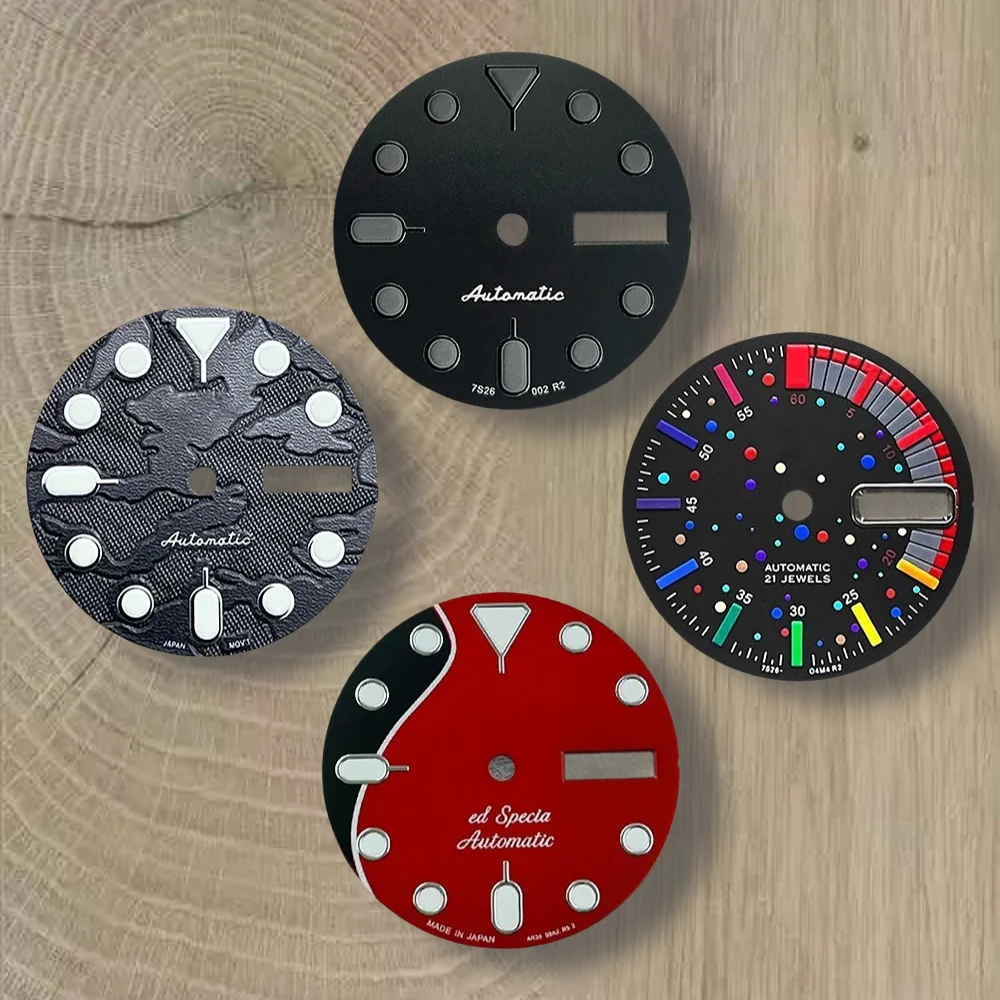 

28.5mm S Logo SKX007 Camouflag Dial Fit NH36/4R36 Movement Green Luminous High-Quality Watch Modification Accessories