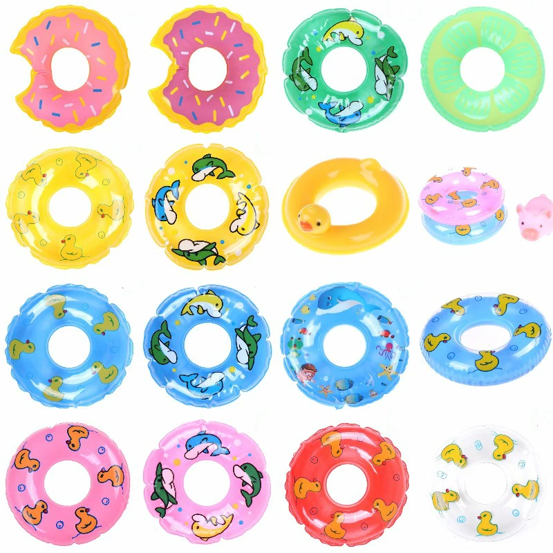 

1/3PCS Colourful Doll Swimming Buoy Lifebelt Ring For Doll Accessories Kelly Beach Bathing DIY Baby Kid Bath Toys