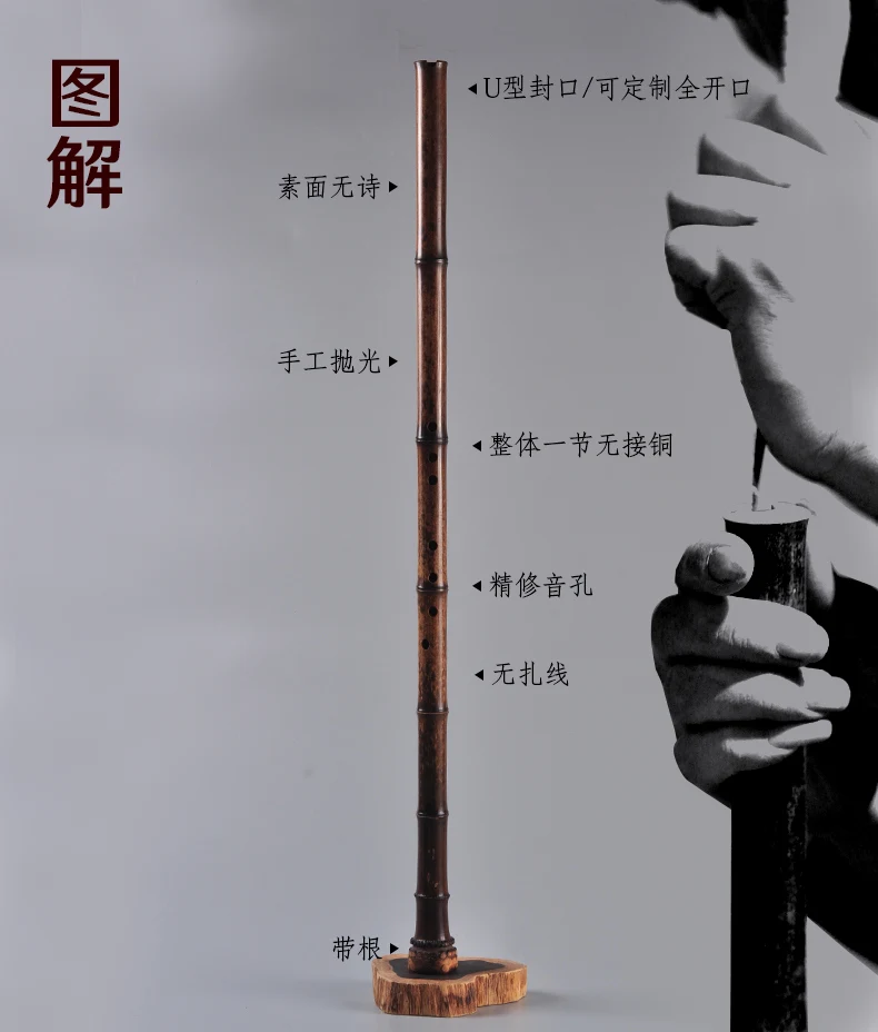 Dongxiao Purple Bamboo Xiao Instrument Professional Chinese flute bamboo flute instrumento musical woodwind instrument