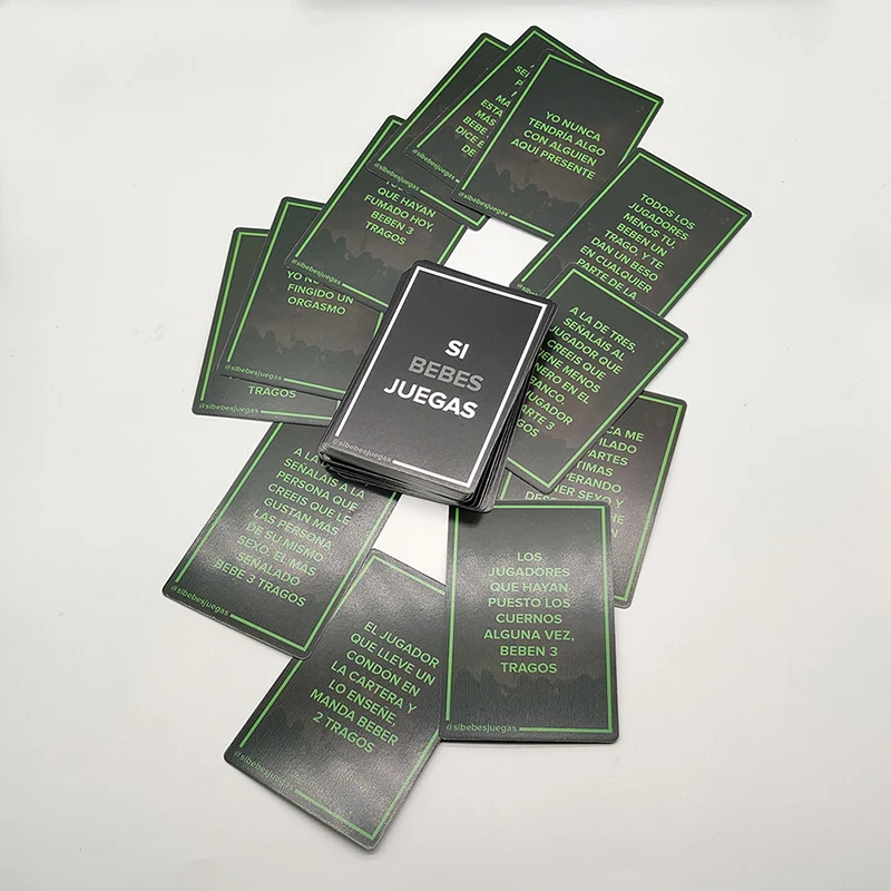 Gioco da tavolo di carta di nuovo arrivo Gioco di carte da bere in carta ubriaca per adulti spagnoli per la festa