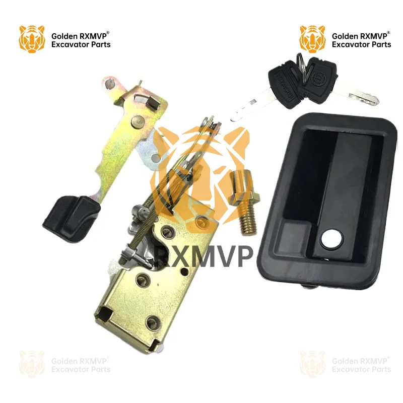 For SHANTUI Reconstruction Machine Heavy Friend JCM906D Driver Door Lock Assembly Inner Outer Handle Lock Block Excavator