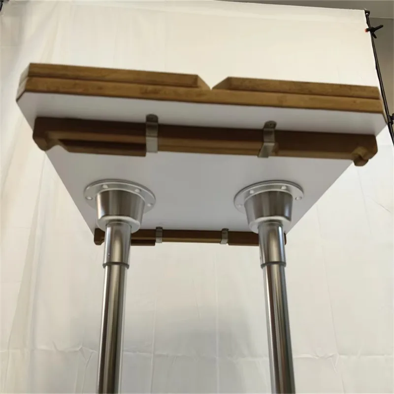 Folding Wings Teak Tabletop 1250/625X600mm, 49.2/24 x 23.6 inch Star Inlaid Boat Marine Yacht Motorhome