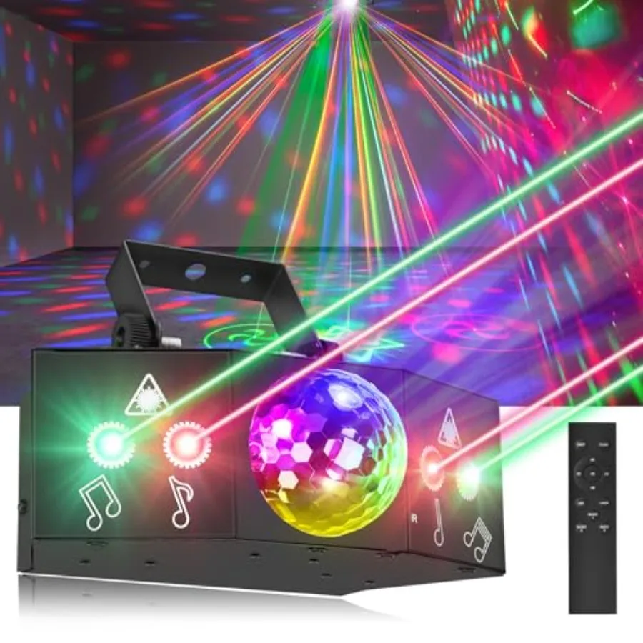 

Disco Party Lights Laser DJ Light with Sound Activated Support DMX512 Stage DJ Party Disco Lighting with Remote Control for Xma