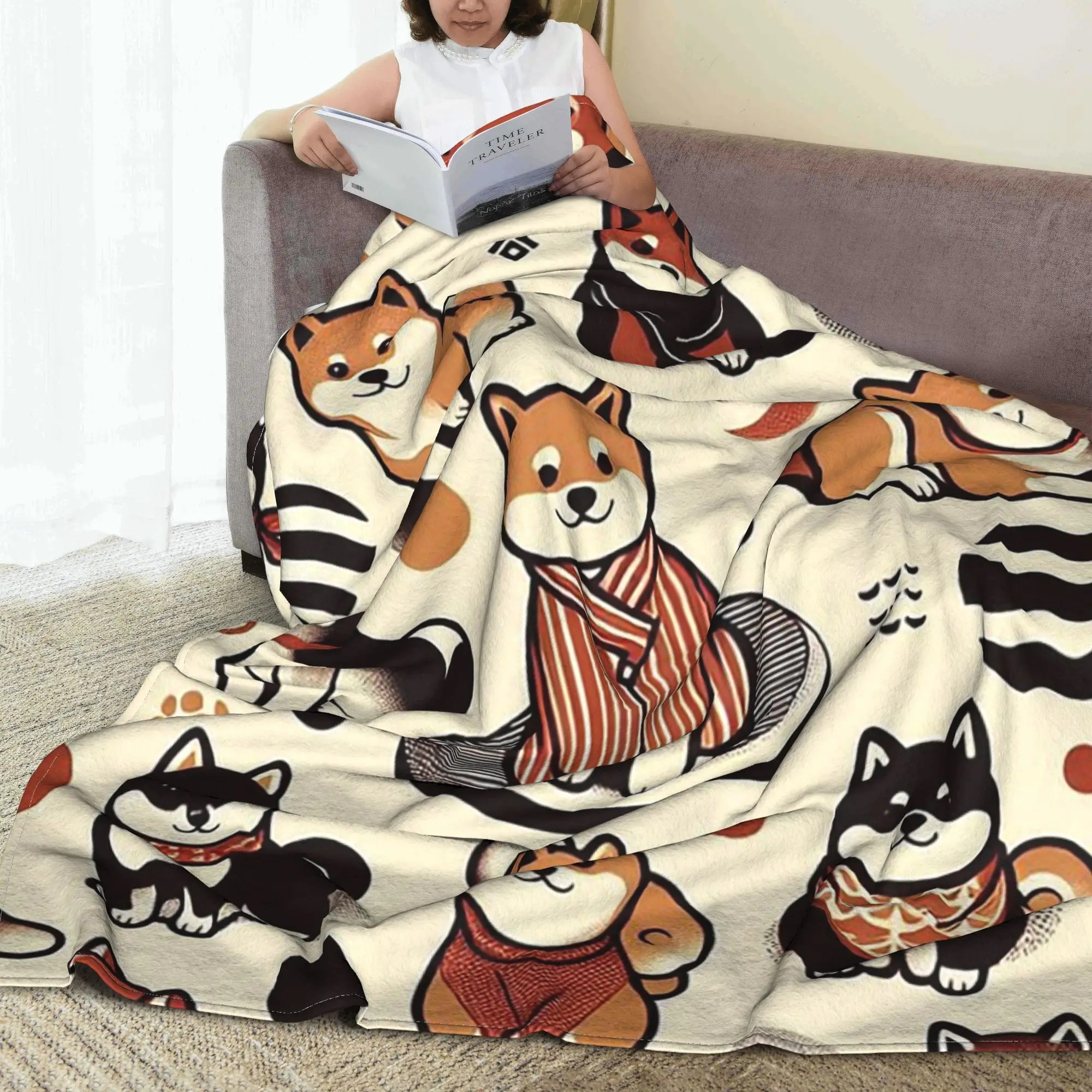 

Минималистичный дизайн шиба-ину, милое одеяло для собак, портативное фланелевое одеяло для дивана, одеяло для дома, спальни, покрывало, одеяло