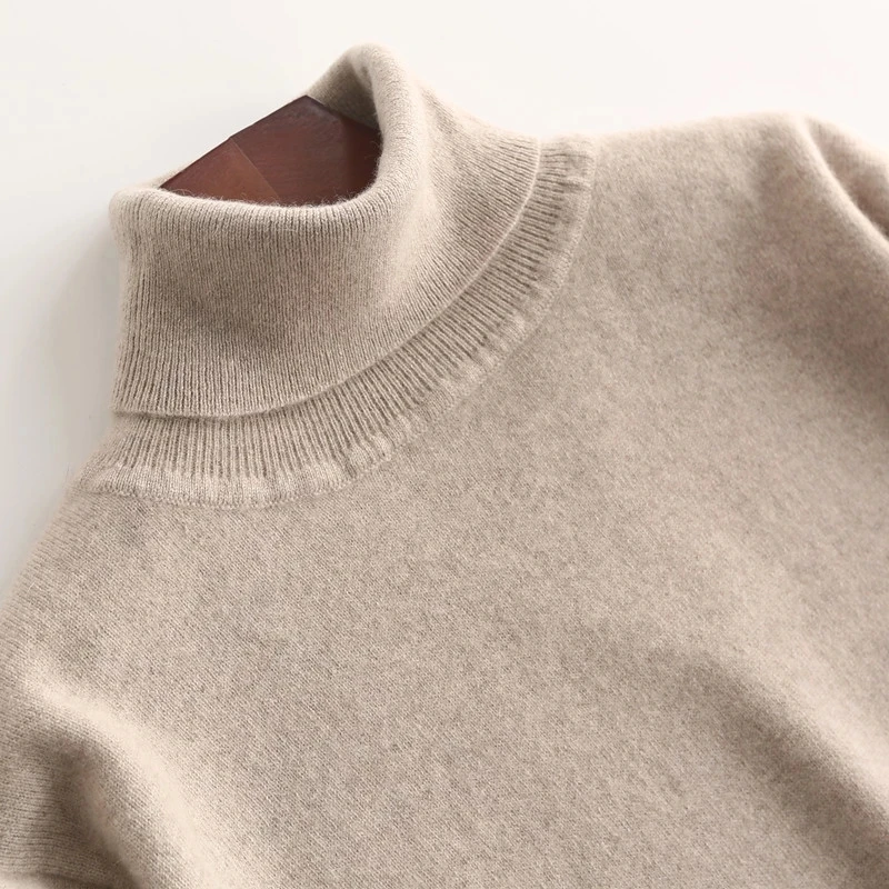 Cashmere Cotton Blend Turtleneck Men Sweater 2024 Autumn Winter Daily High Collar Jumper Jersey Hombre Pull Homme Knit Pullovers