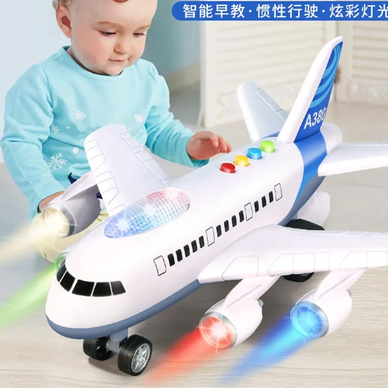 

Simulation Electric Aircraft Plastic Toy With Sound Light Automatic Storytelling Plane Educational Toys For Children Boys Gift