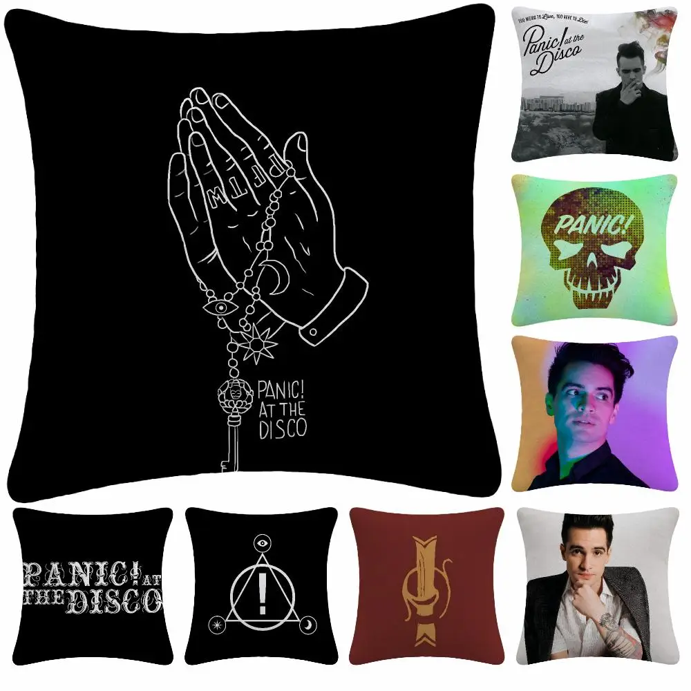 Music Rock P-Panic At The Disco Cushion Cover Soft Plush Decorative Sofa Bedroom Living Room Car Dorm Home Decor Gift