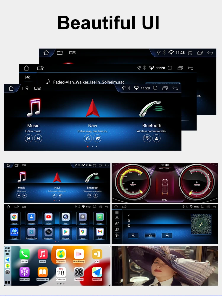 Autotop 10.25 "2din android 13 Autoradio Multimedia-Video-Player für Mercedes Benz C Klasse w204 s204 ntg 4,0 2013-2015 Carplay – Detail 10