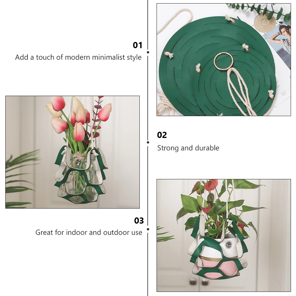 

Hanging Pu Planter Basket Flowerpot Holder For Indoor Outdoor Multi Layer Modern Decor Living Room Kitchen Patio Planter