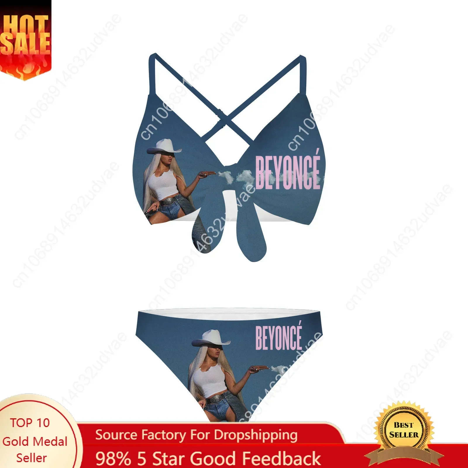 Beyoncé Bathing Suits Cross Strap Suspenders Swimsuits Womens Personalized Bikini Pool Party Swimwear Customized Beachwear