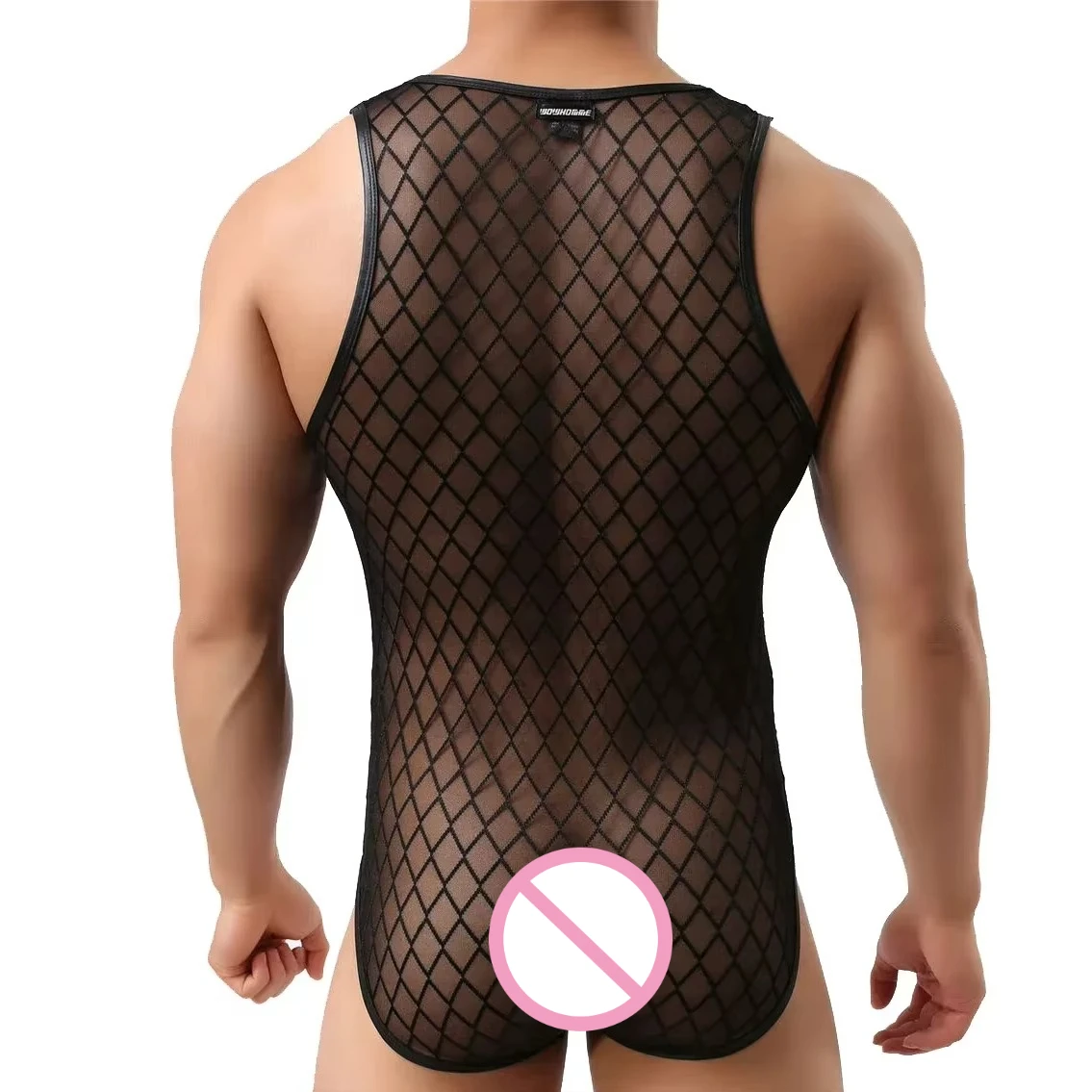 

Sexy Men Mesh Sheer Bodysuits Undershirts Erotic Transparent Leotard Sports Fitness Wrestle Singlet Jumpsuits Gay Male Sleepwear