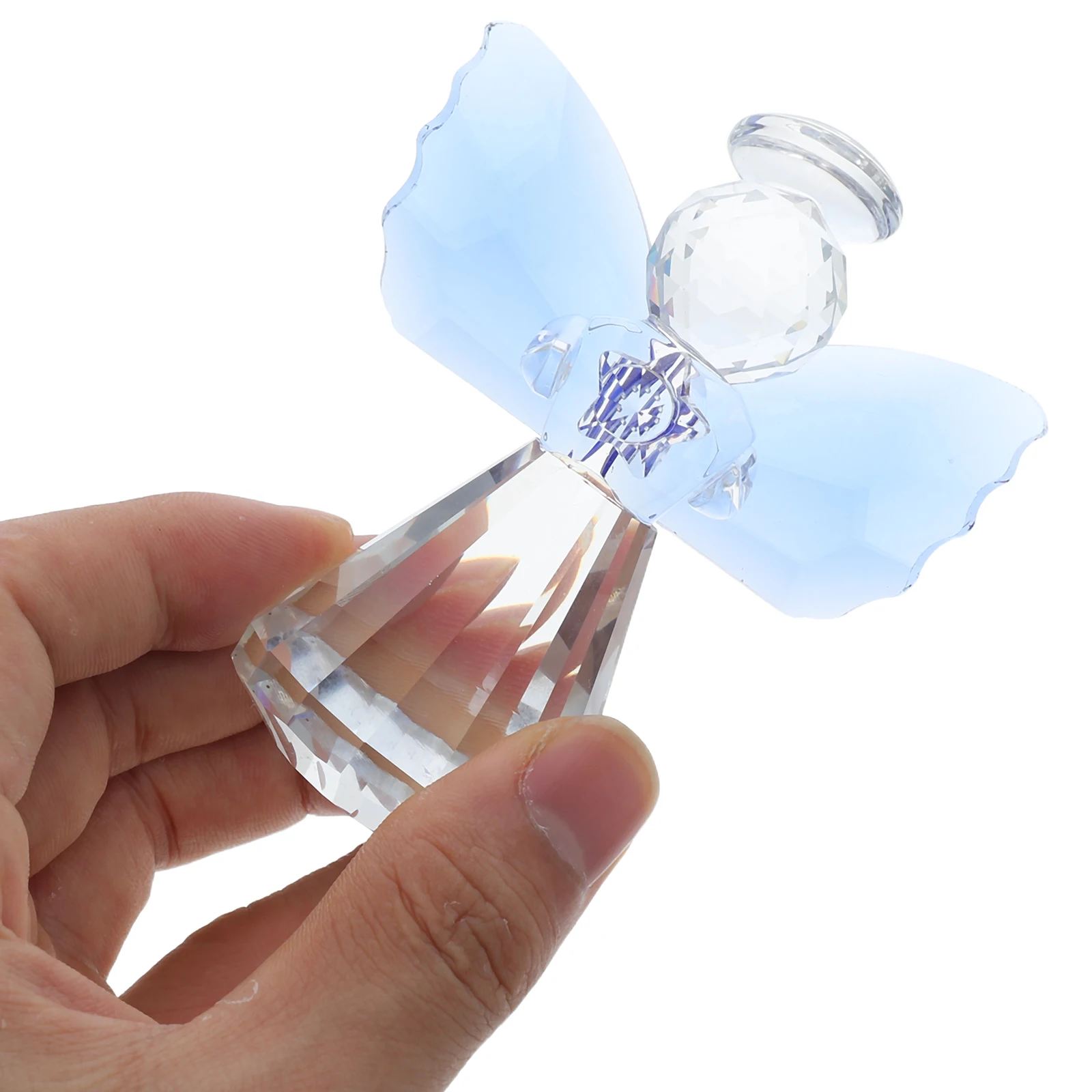 

Crystal Angel Decoration 3D Handcrafted Shiny for Desktop Cabinet Office Lovely Holiday Gift Memorial