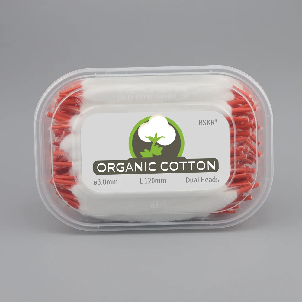 BSKR 100PACK Wholesale 2/Double/Dual Heads 3.0mm ShoeLace Style Organic Cotton L120mm Bacon Repair Materials Prime Wool