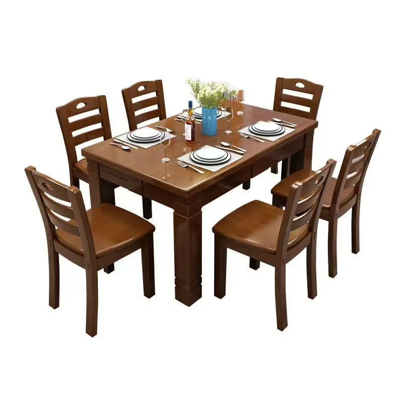 

Chinese style, solid wood, dining table and chair group, small apartment, apartment, rental room, table, rectangle
