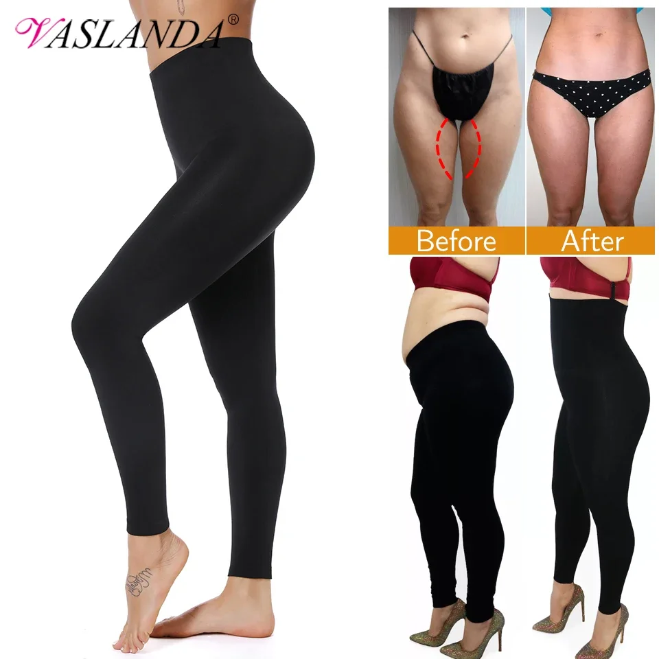 Vaslanda Women Slimming Pants High Waisted Jeggings Tummy Control Panties Seamless Leggins Shaping Pants Waist Trainer Trousers