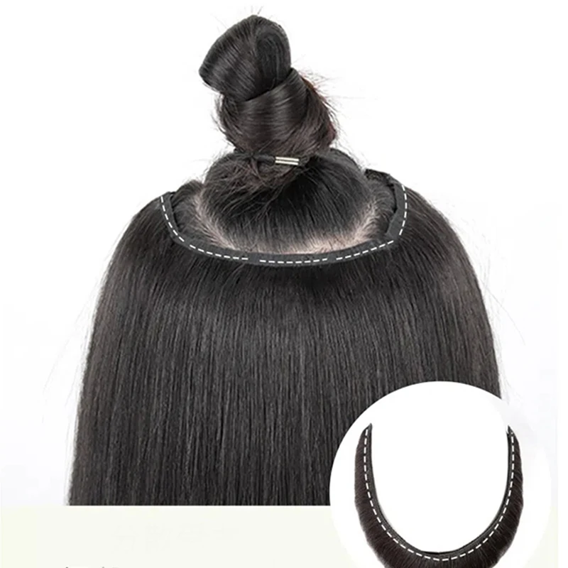 Synthetic Long Culry brown black Clip in Hair Extensions Wig Natural Fake False Hair One Piece Hairpin Accessories Hairpiece Wom