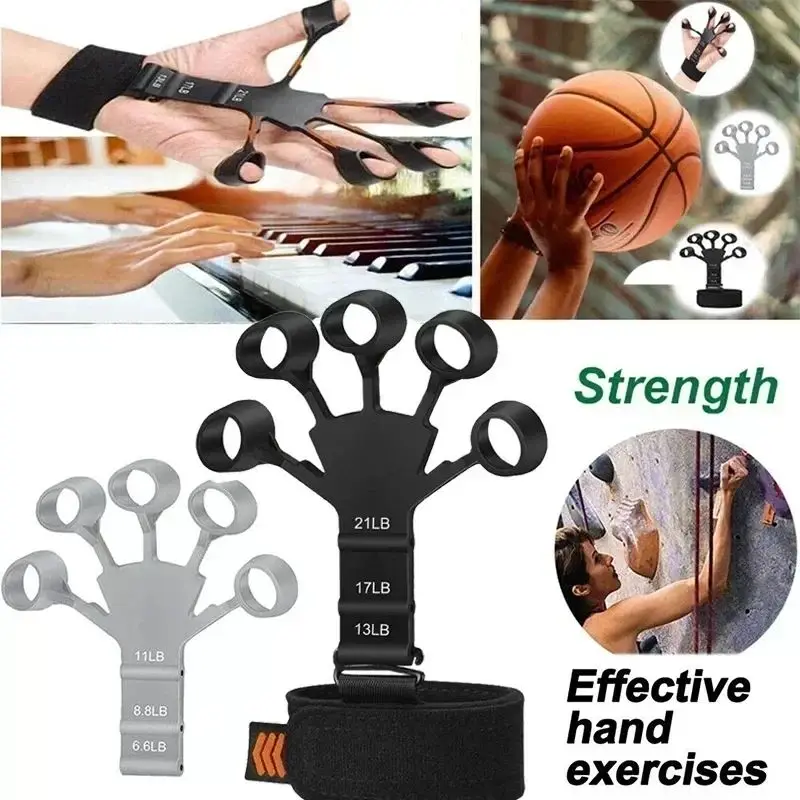 Silicone Five Finger Trainer, Finger Stretcher, Wrist Strengthener, Basketball Training Aid Grip Strength