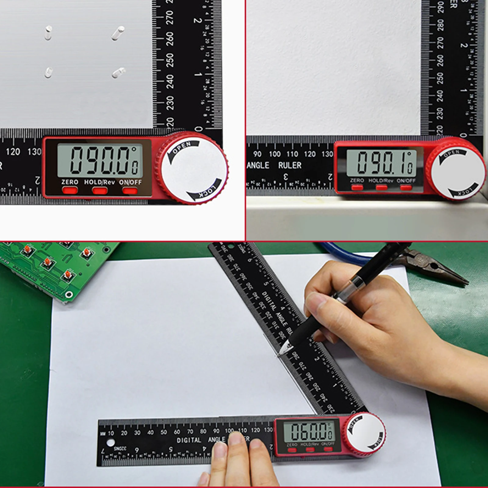 Imagem -03 - Multifunções Grande Tela Display Plástico Transferidor Display Digital Régua de Ângulo Ferramentas Caliper Vernier Caliper em pc