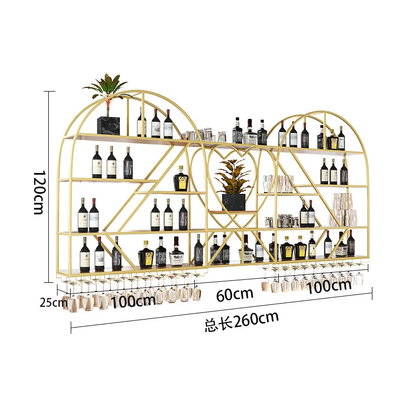 

Restaurant Household Wine Creative Light Wall-mounted Display Stand Bar Bar Industrial Style Wall-mounted Wine Rack Wine