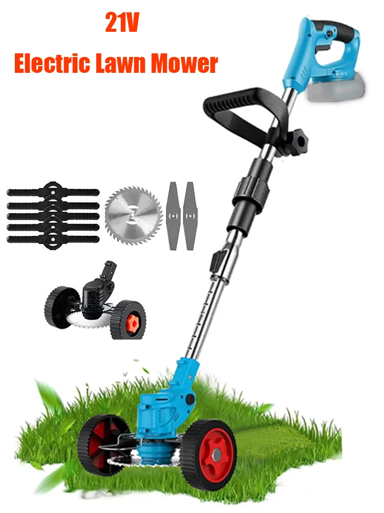 

21V Electric Lawn Mower For Makita Battery Cordless Garden Grass Cutting Trimmer 90° Rotation Angle Cutter Head (NO Battery)