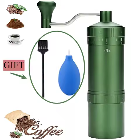 Manual Coffee Grinder External Adjustable 0-35 Scale Precision Steel Grinder Stainless Burr Hand Coffee Grinder Home Office Use