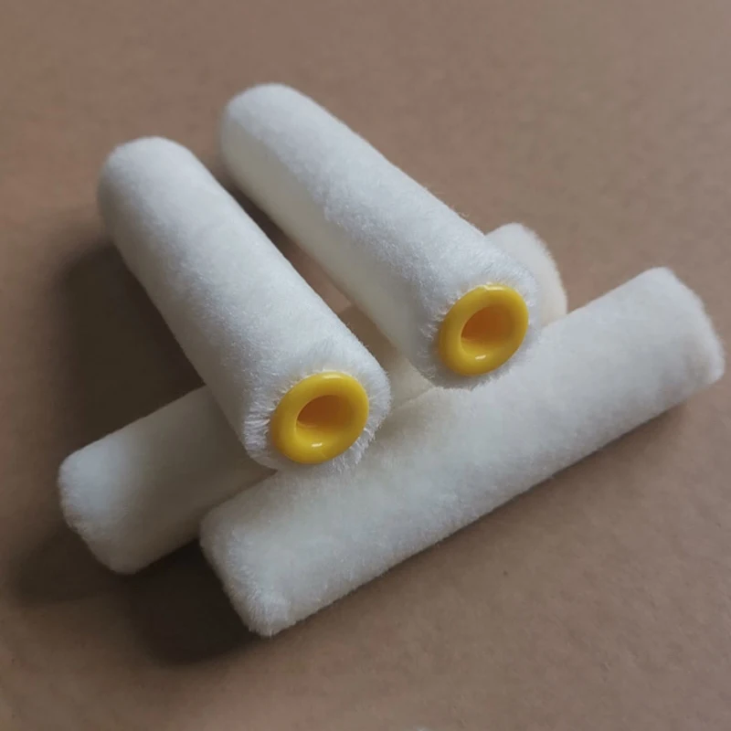 4-Inch Smeltende Wollen Rolborstel Kort Haar Fijn Haar Duimroller Core Corner Reparatie Roller Borstel Decoratieve Borstel