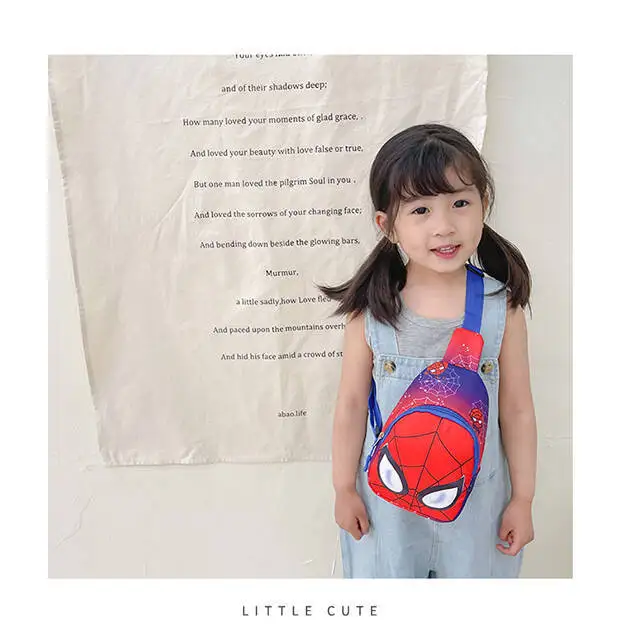 Disney cartoon boys Spider-Man New Kids Chest Bags Girls and Boys Cute waist bag