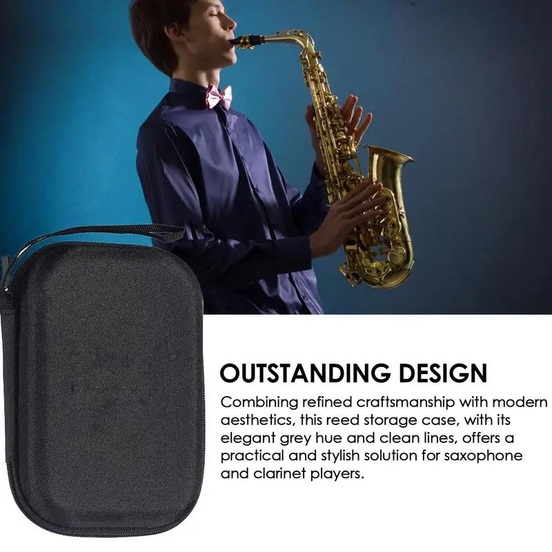 Sax Clarinet Reed Case 20pcs Large Capacity Saxophone Reed Holder Box Drop Proof Large Capacity Shockproof EVA Bag Prevents