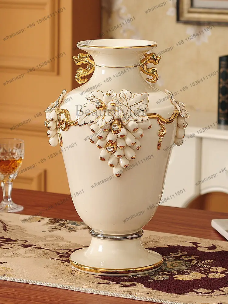 Best Sellers European Vase Ornament Ceramic Living Room Flower Arrangement Retro Decoration