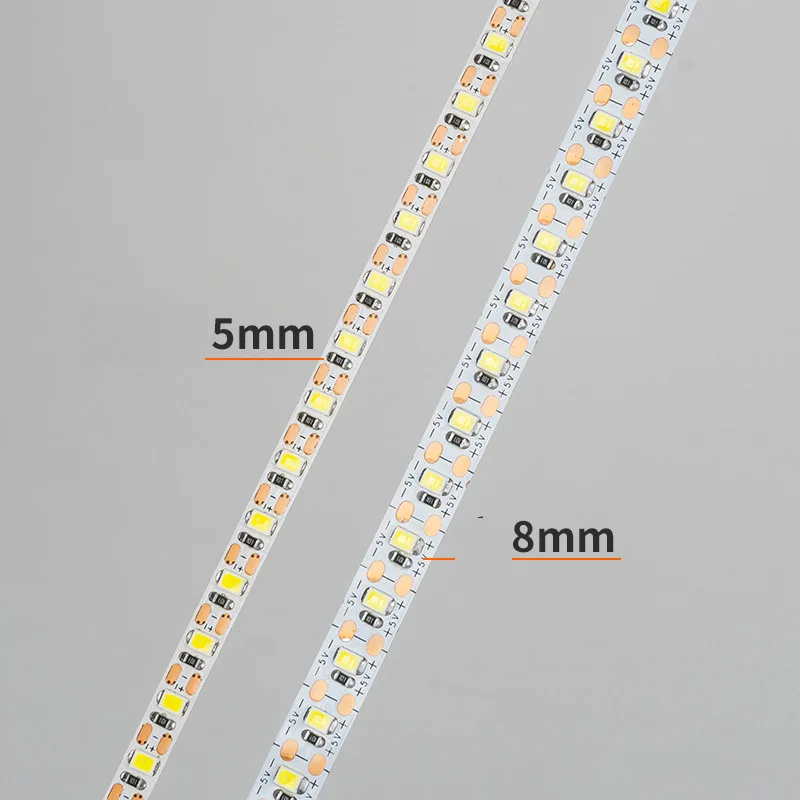 

5m Narrow Thin 5mm 8mm Soft Cuttable Flexible Strip 5v 12v 24v 3100k Nature White 4200k 6300k Closet Corner Lighbox Kitchen Lit