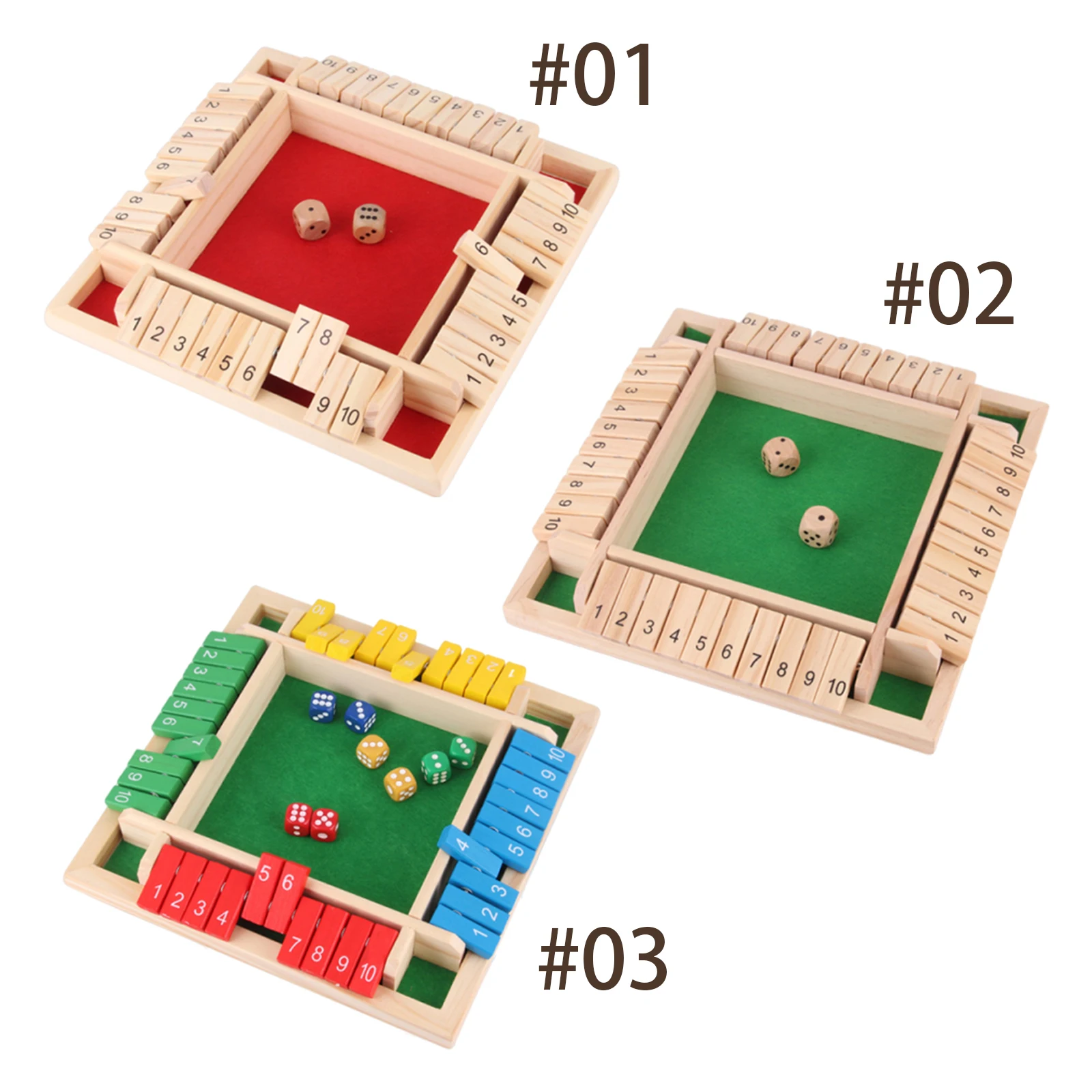 

Wooden Four-Sided Flip Card Game Toys 2-4 Player Educational Math Puzzle Board Game for Kids Adults Family and Friends Party