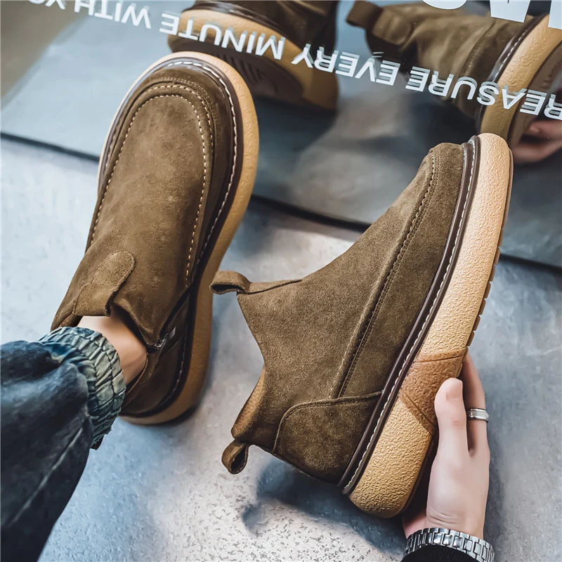 Winter Men's Boots Couple Boot Simple Fashion Snow Shoes Warm Non-slip Easy To Clean Popular Model Home Couples Cotton Shoe New