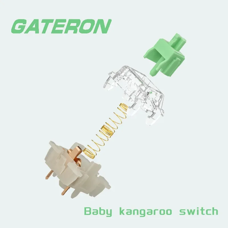 Gateron-interruptores táctiles para teclado mecánico, carcasa superior lechosa prelumada para teclado de juegos, Baby Kangaroo 2,0, 5 pines, 59g