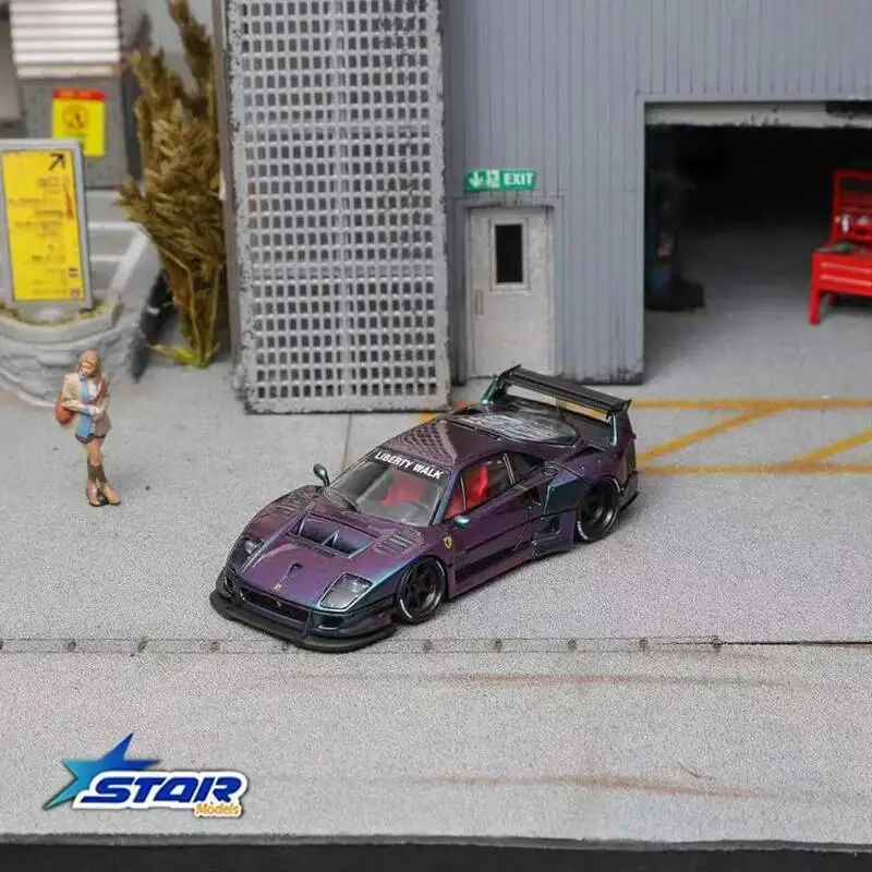 Pré-venda estrela 1:64 lbwk f40 gelo azul maggic roxo modelo de carro coletar brinquedos em miniatura capuz aberto diecast