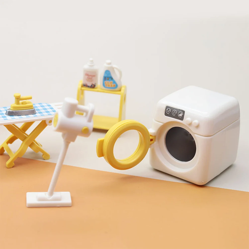 

Mini Washing Set Safe Plastic Mini Cleaner Toy Interactive Cleaner Pretend Play Simulation Washing Machine Toy Kids Simulated