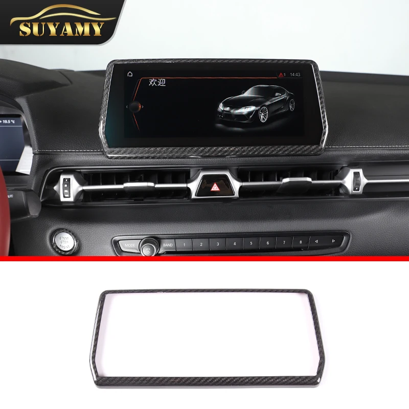 

For Toyota GR Supra MK5 A90 2019-2022 Real Carbon Fiber Car Navigation Map GPS Display Trims Frame Screen Decorate Accessories