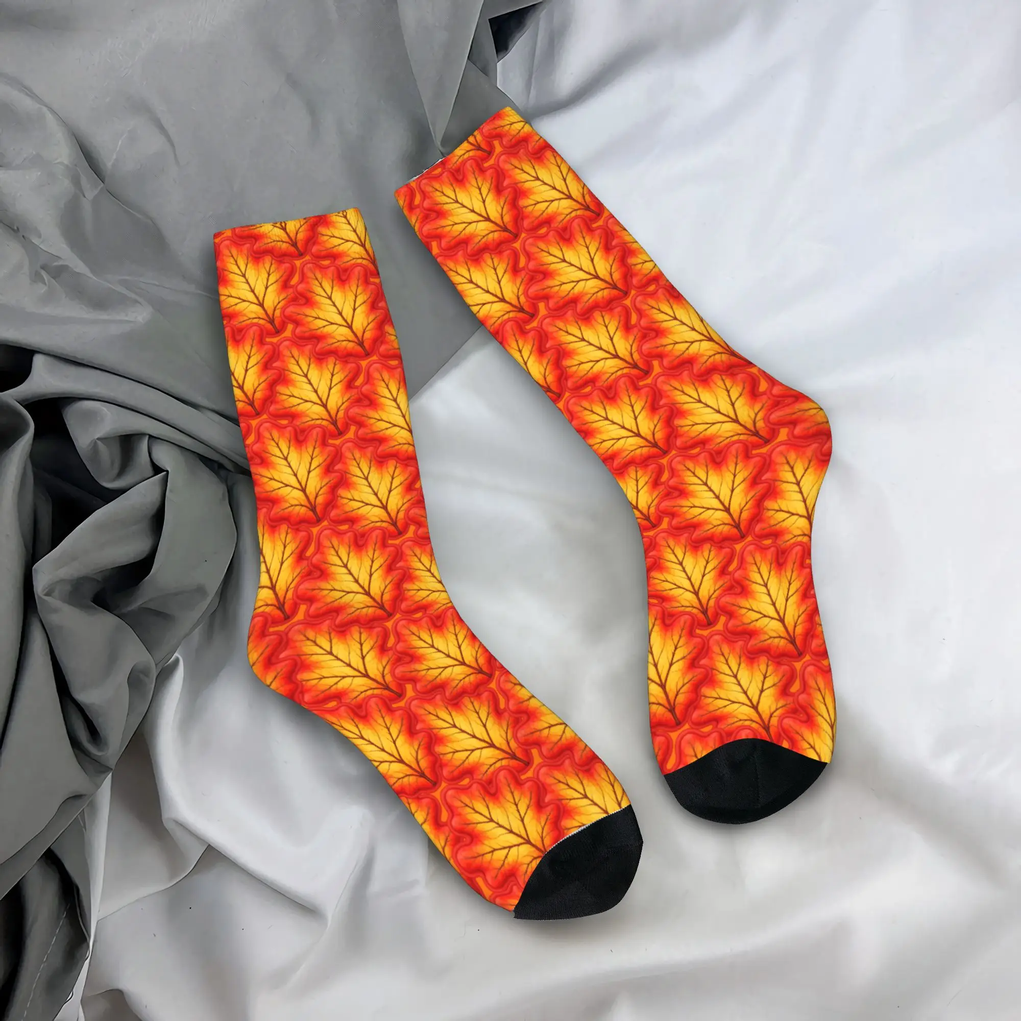 Oak Leaf Autumn Foliage Fall Plant Nature Decor Dress Socks  Anti Skid Stockings Men High Quality Socks Autumn Gothic Socks