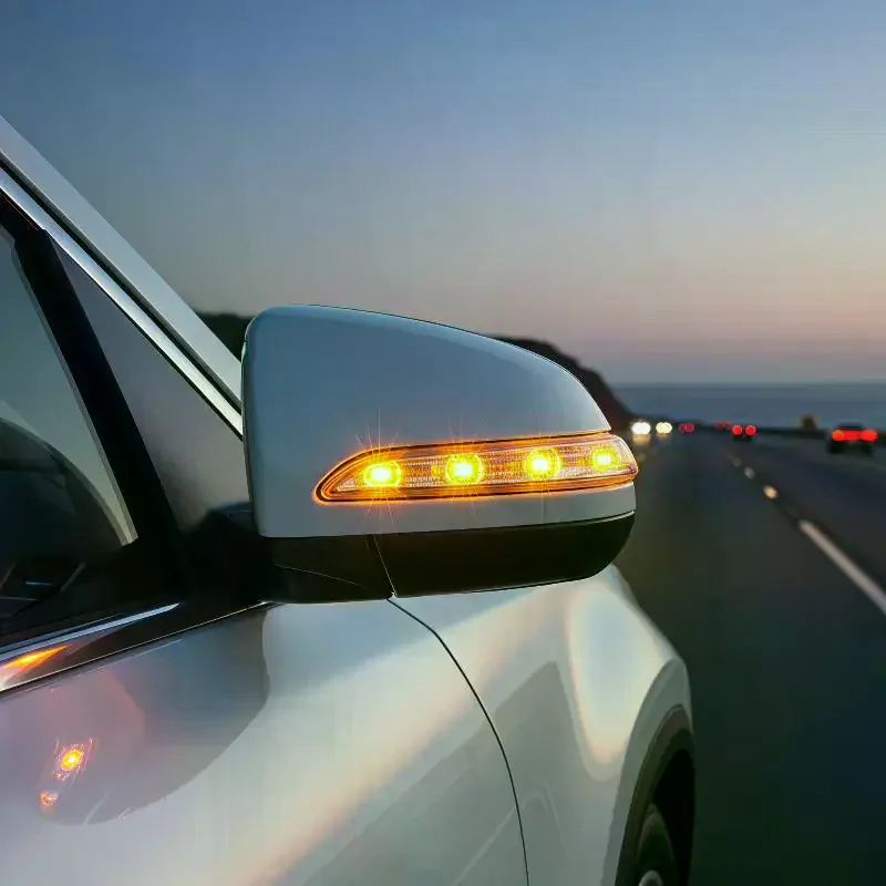 LED Car Rearview Mirror Turn Signal Light Fast Response IP65 Waterproof LH RH Pair Universal for Sedan Truck Driving Safety