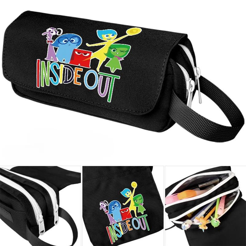 Disney Inside Out astuccio portapenne figura Joy glossy Anger astuccio portapenne multifunzionale a doppio strato regali di cancelleria per studenti