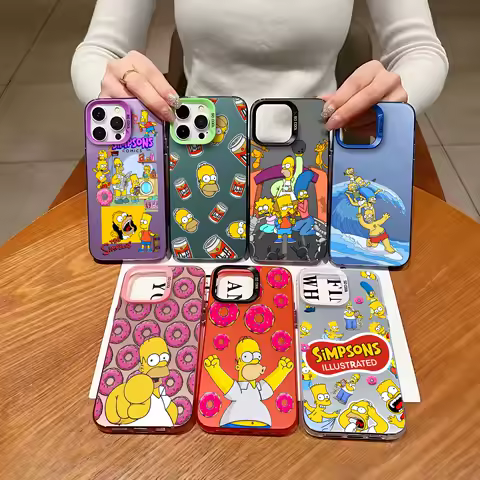Funny Surfing The Simpsons Case for Samsung A73 A72 A55 A54 A53 A35 A34 A33 A32 A30 A24 A23 A22 A14 A05 4G 5G Matte Shockproof
