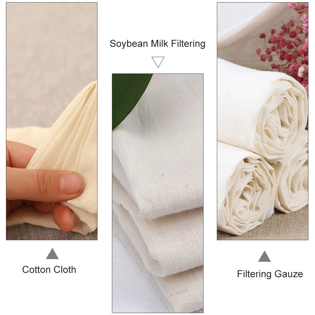 1Pcs Cotton Kitchen Filtering Gauze for Soybean Milk and Tofu Preparation Fine Mesh High Temperature Resistant Safe Hygienic